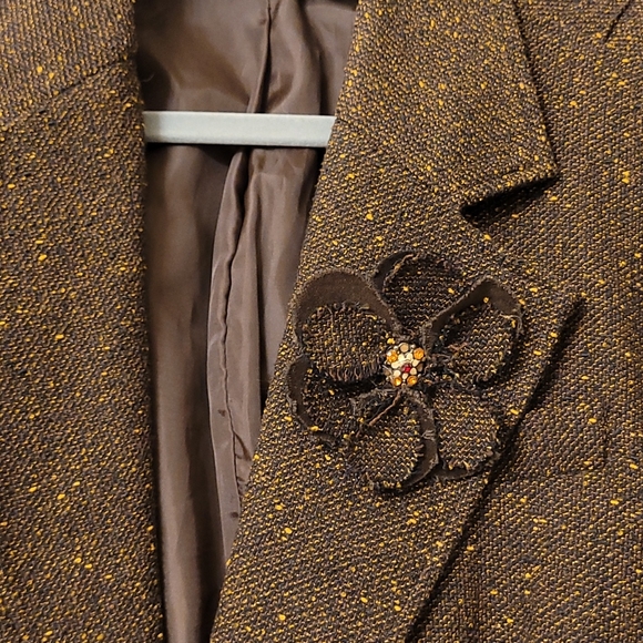 Brown tweed lined jacket 18W - Picture 2 of 8
